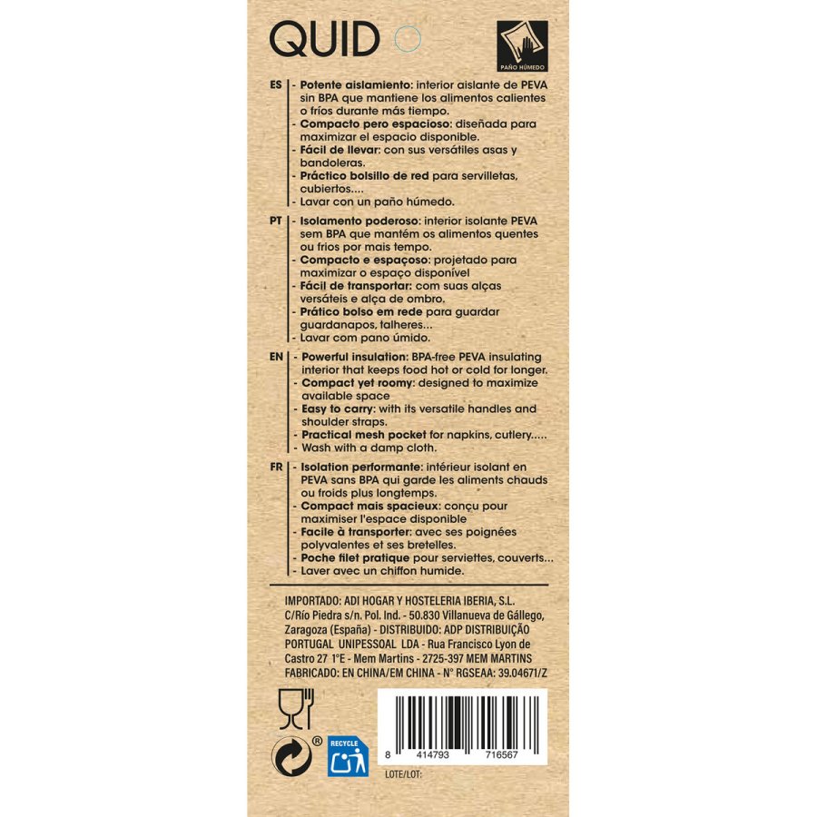 Kletaske Quid Dynamic Madkasse med tilbehr Sort 21 x 14 x 14 cm #2
