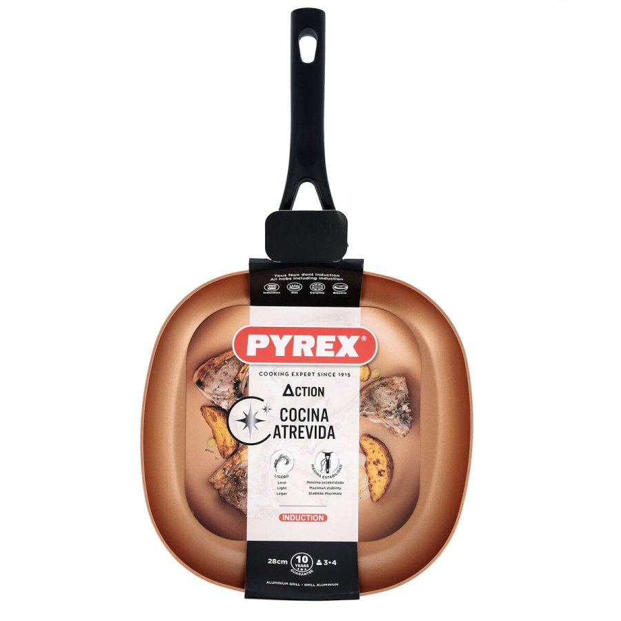Pande Stegning Glat Pyrex Action Firkantet Metal  28 cm #1