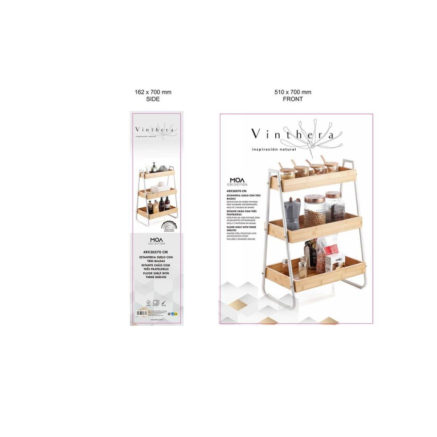Hylder Vinthera Moa Stl Hvid 46 x 30 x 70 cm #6