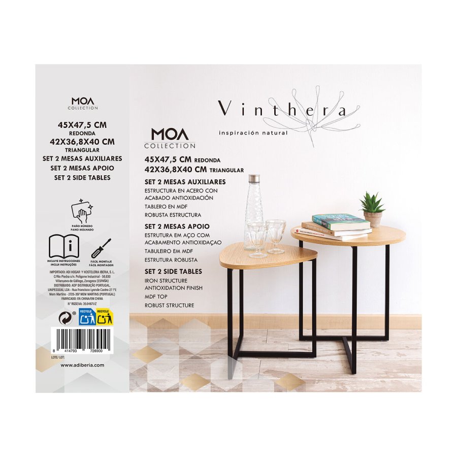 Sofabord Vinthera Moa 2 Dele Metal #5