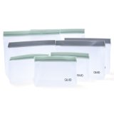 St med genanvendelige poser til fdevarer Quid Rico Plastik Zip 8 Dele #1