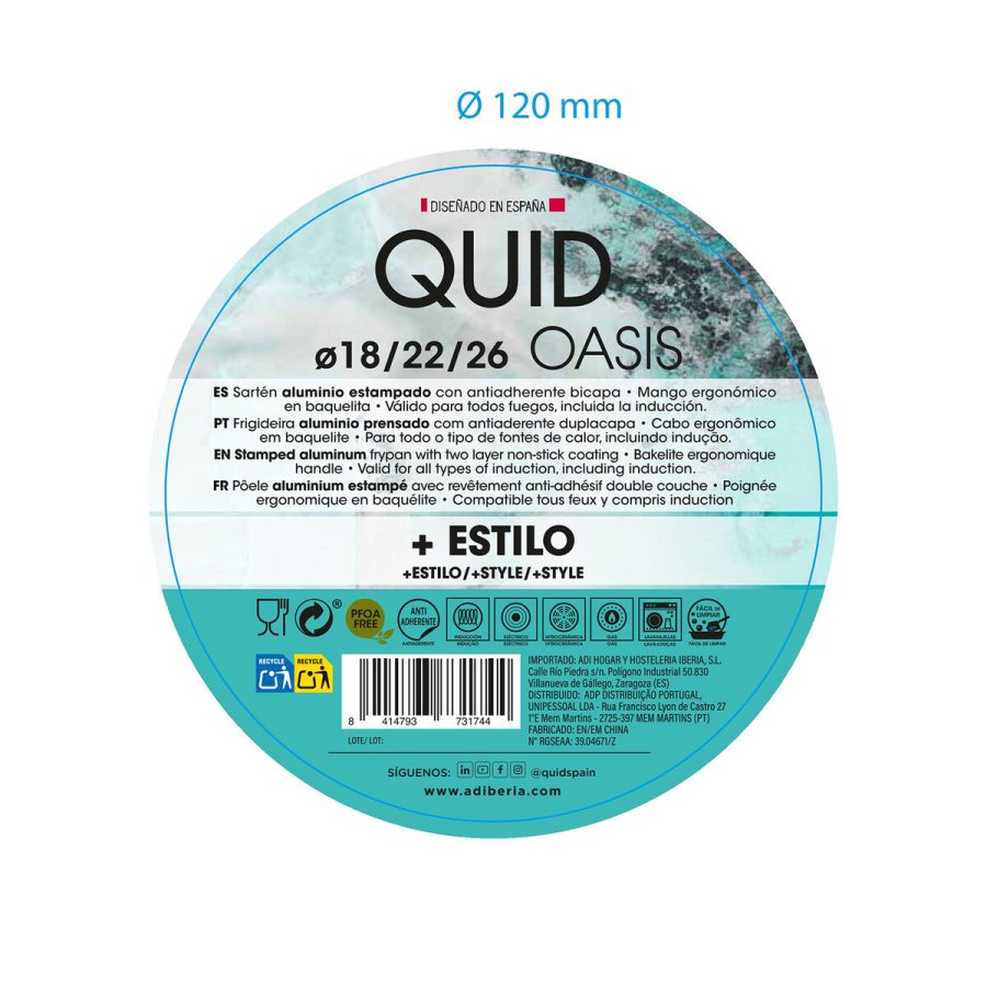 St med Stegepander Quid Oasis Sort Metal 3 Dele #4