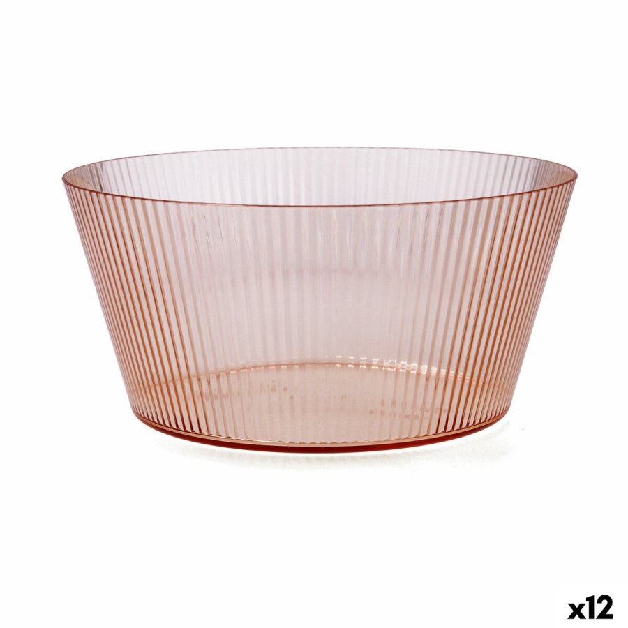 Salatskl Quid Sunset Coral Koral Plastik  25 cm (12 enheder) #1