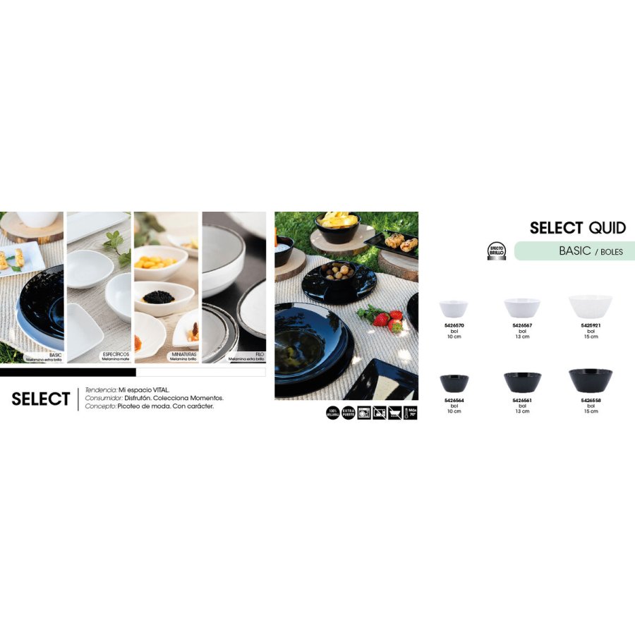 Snackskl Quid Select Basic Sort Melamin 15 cm (24 enheder) #10
