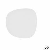 Flad Plade Bidasoa Fosil Hvid Keramik Firkantet 21,1 x 20,3 x 2,3 cm (9 enheder) #1