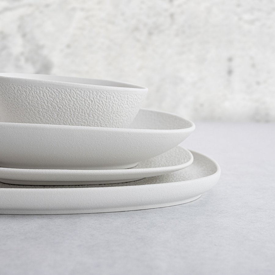 Dyb tallerken Bidasoa Fosil Hvid Keramik Firkantet 21,9 x 21,7 x 4,8 cm (6 enheder) #13