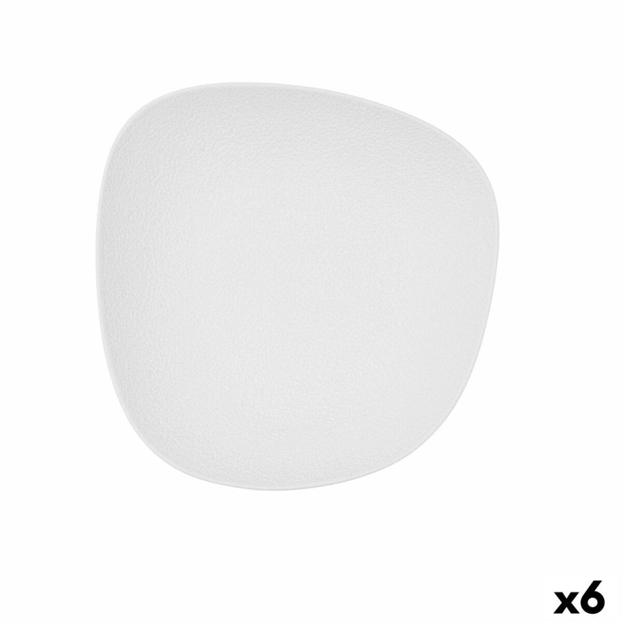 Dyb tallerken Bidasoa Fosil Hvid Keramik Firkantet 21,9 x 21,7 x 4,8 cm (6 enheder) #1