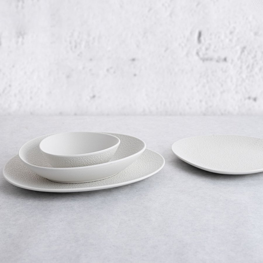 Snack bakke Bidasoa Fosil Hvid Keramik Aluminium oxid Oval 39,1 x 26,3 x 3,4 cm (4 enheder) #10