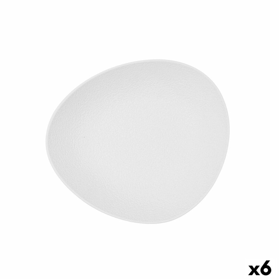 Dyb tallerken Bidasoa Fosil Hvid Keramik Oval 22 x 19,6 x 4,5 cm (6 enheder) #1