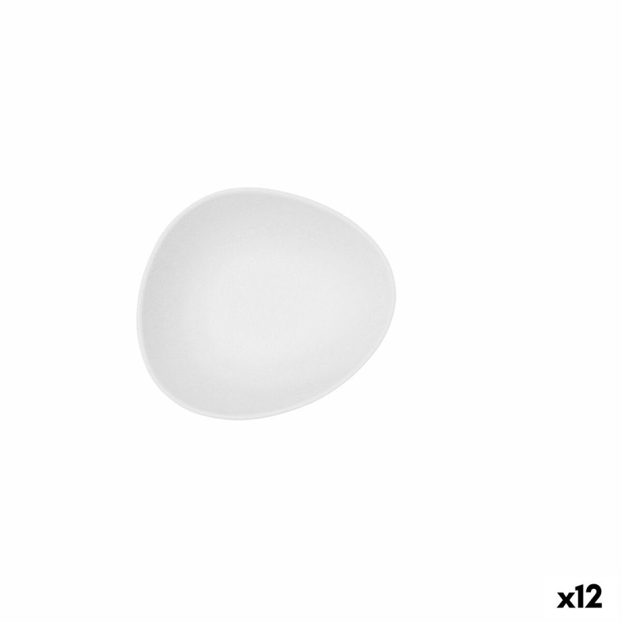 Skl Bidasoa Fosil Hvid Keramik Oval 14 x 12,4 x 4,8 cm (12 enheder) #1