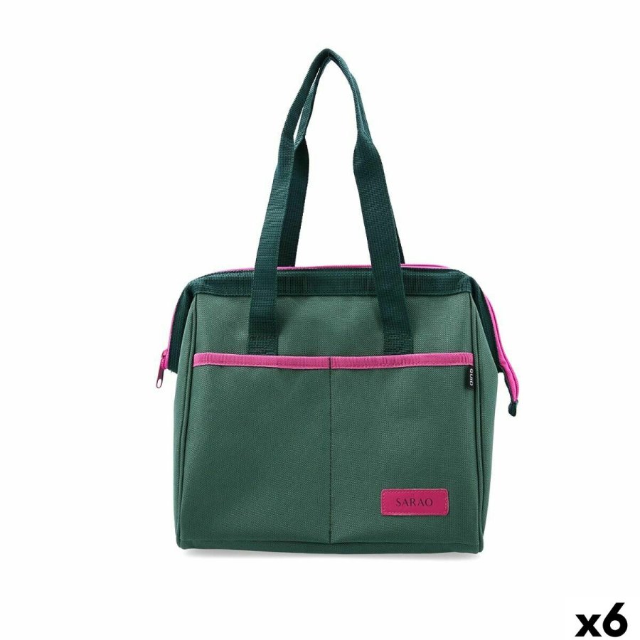 Genanvendelig madpose Quid Sarao Grn Tekstil BPA-fri 24 x 23 x 16 cm (6 enheder) #1