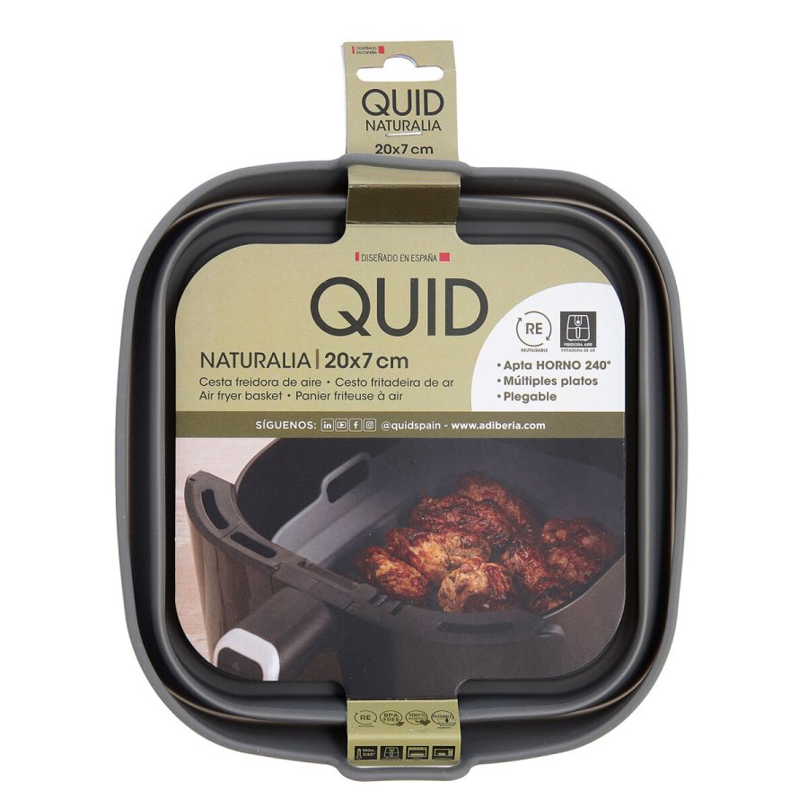 Sammenklappelig silikonekurv til Air Fryer Quid Naturalia 20 x 20 x 8 cm (12 enheder) #16