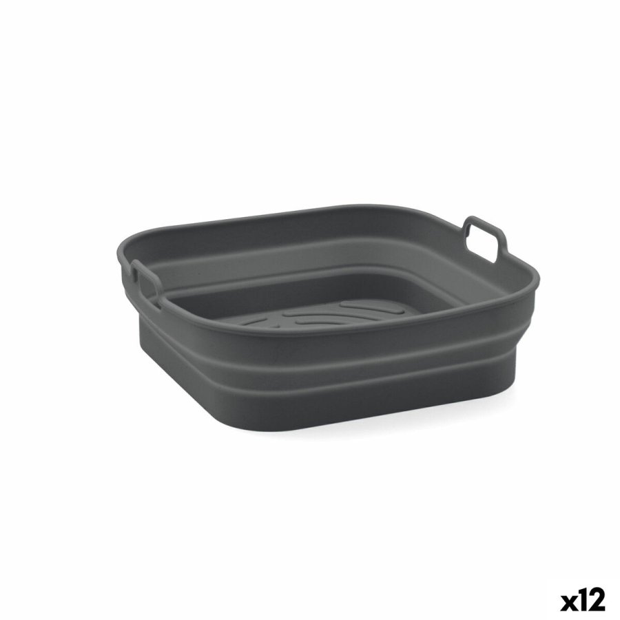 Sammenklappelig silikonekurv til Air Fryer Quid Naturalia 20 x 20 x 8 cm (12 enheder) #1