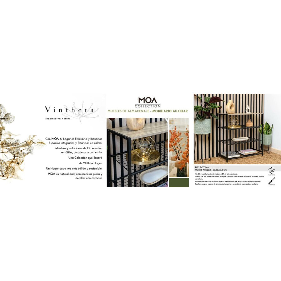 Hylder Vinthera Moa Metal Tr MDF 60 x 30 x 63,5 cm (3 enheder) #4