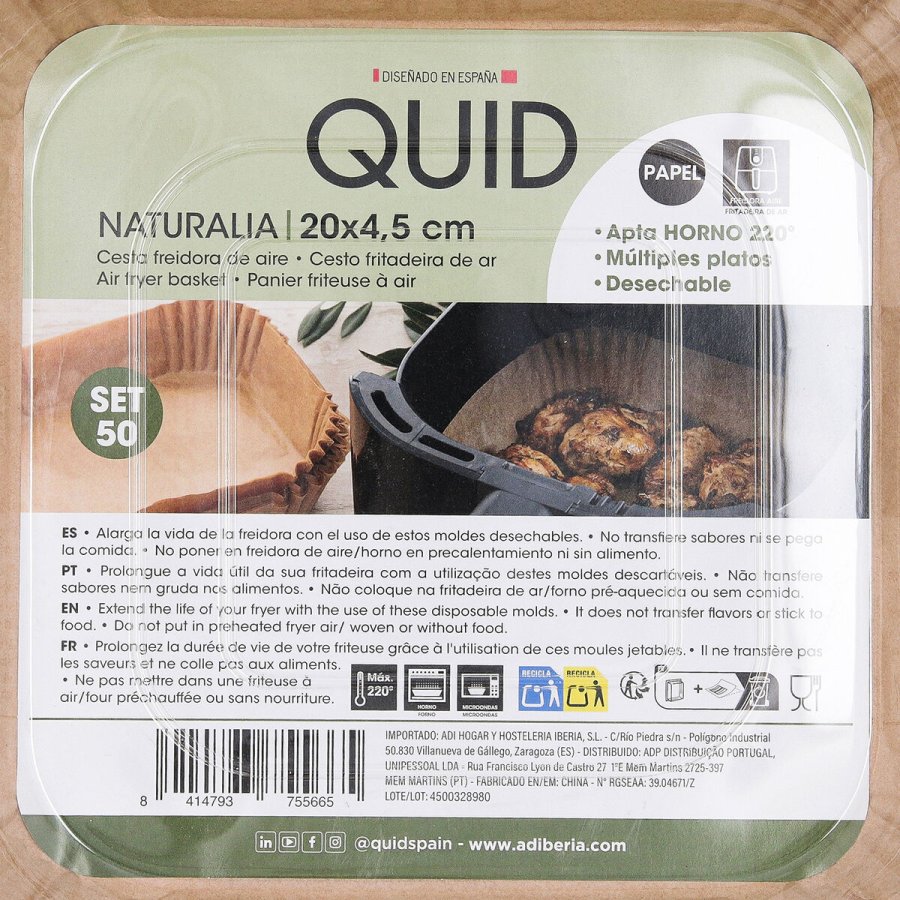 Air Fryer Kurv Quid Naturalia Papir 20 x 4,5 cm 50 enheder #6