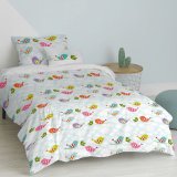 Dynebetrk st HappyFriday Mr Fox Little birds Multifarvet Seng 80 2 Dele #6
