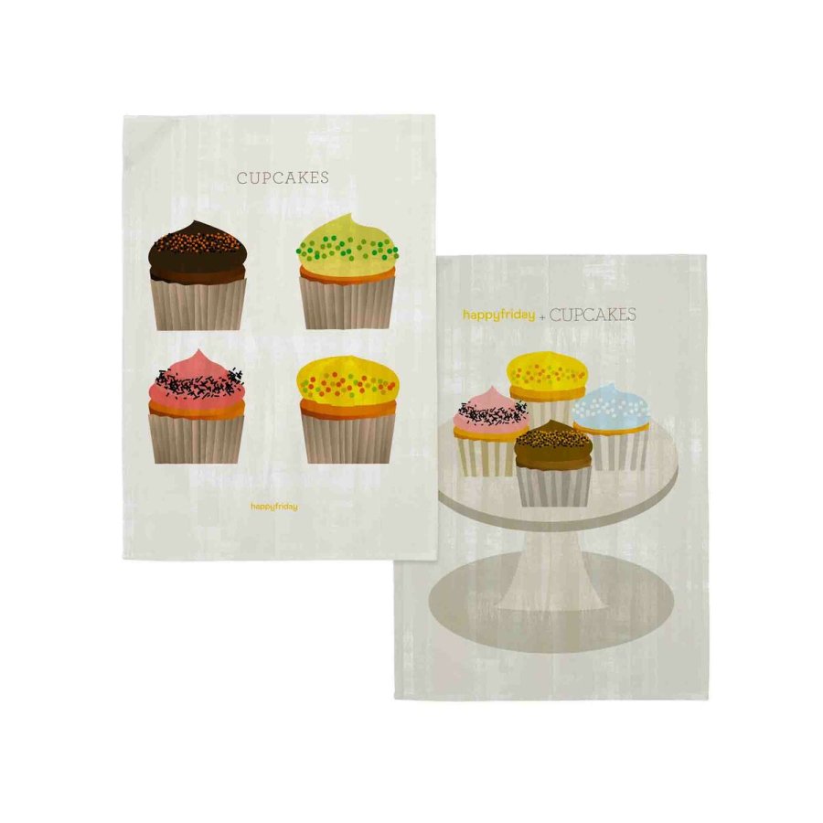 Karklud HappyFriday Cupcakes Multifarvet 70 x 50 cm (2 enheder) #1