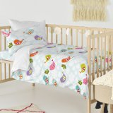 Dynebetrk st HappyFriday Mr Fox Little birds Multifarvet Vugge til baby 2 Dele #11
