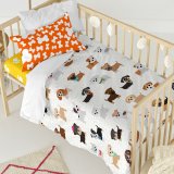 Dynebetrk st HappyFriday Mr Fox Dogs Multifarvet Vugge til baby 2 Dele #11