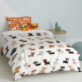 Dynebetrk st HappyFriday Mr Fox Dogs Multifarvet Seng 80 2 Dele #31