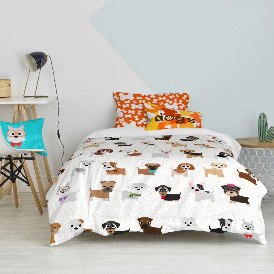 Dynebetrk st HappyFriday Mr Fox Dogs Multifarvet Seng 80 2 Dele #11