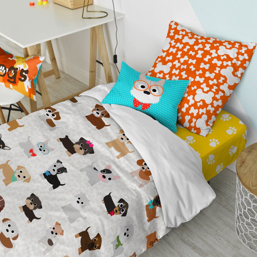 Dynebetrk st HappyFriday Mr Fox Dogs Multifarvet Seng 80 2 Dele #16