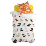 Dynebetrk st HappyFriday Mr Fox Dogs Multifarvet Seng 80 2 Dele #1