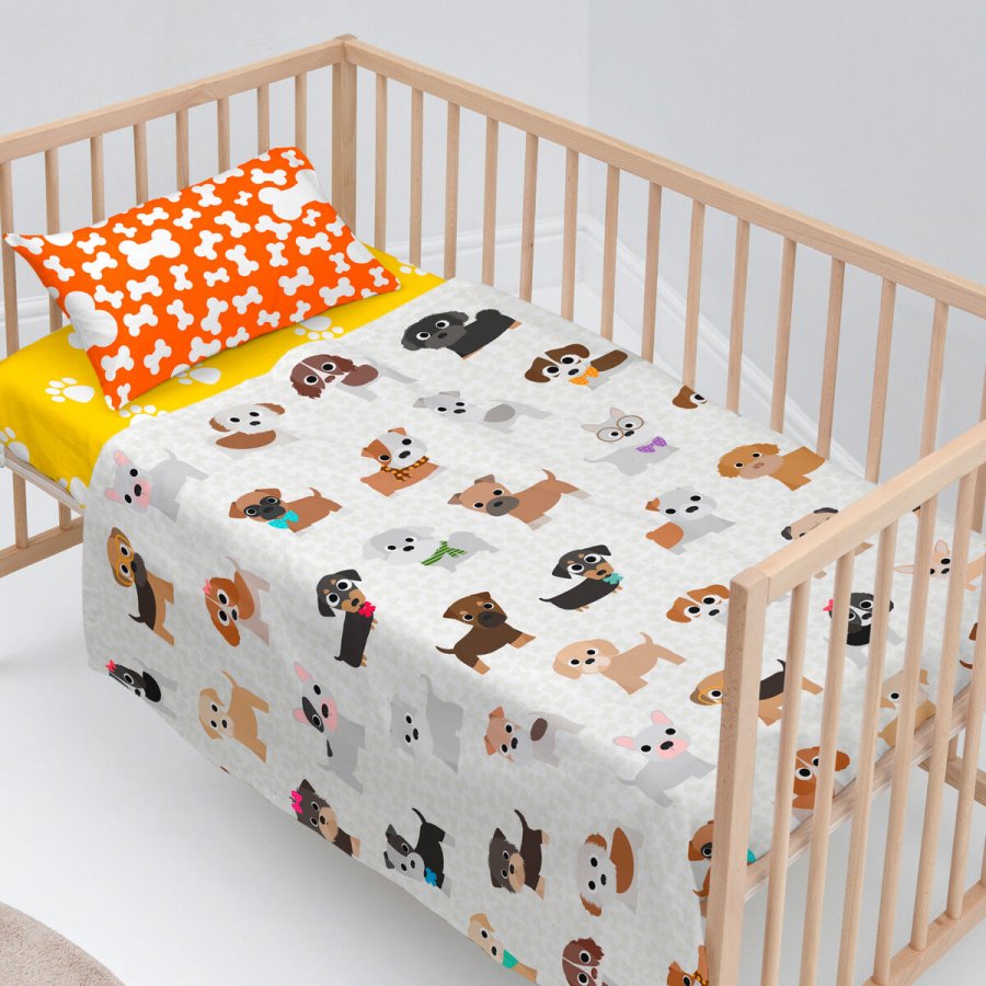 Sengetj st HappyFriday Mr Fox Dogs Multifarvet Vugge til baby 2 Dele #3