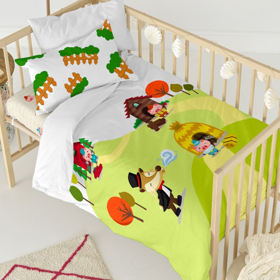 Dynebetrk st HappyFriday Mr Fox Piggys  Multifarvet Vugge til baby 2 Dele #6