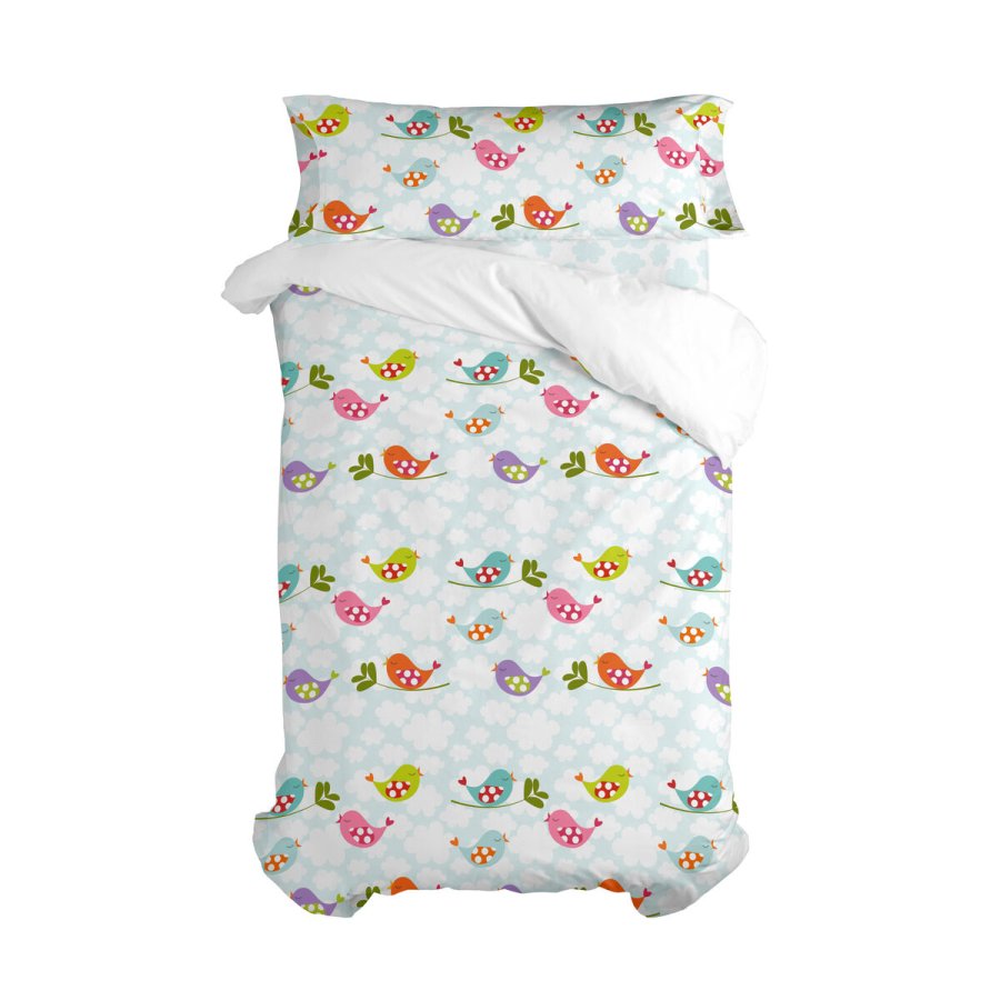 Dynebetrk st HappyFriday Mr Fox Little birds Multifarvet Seng 105 2 Dele #1