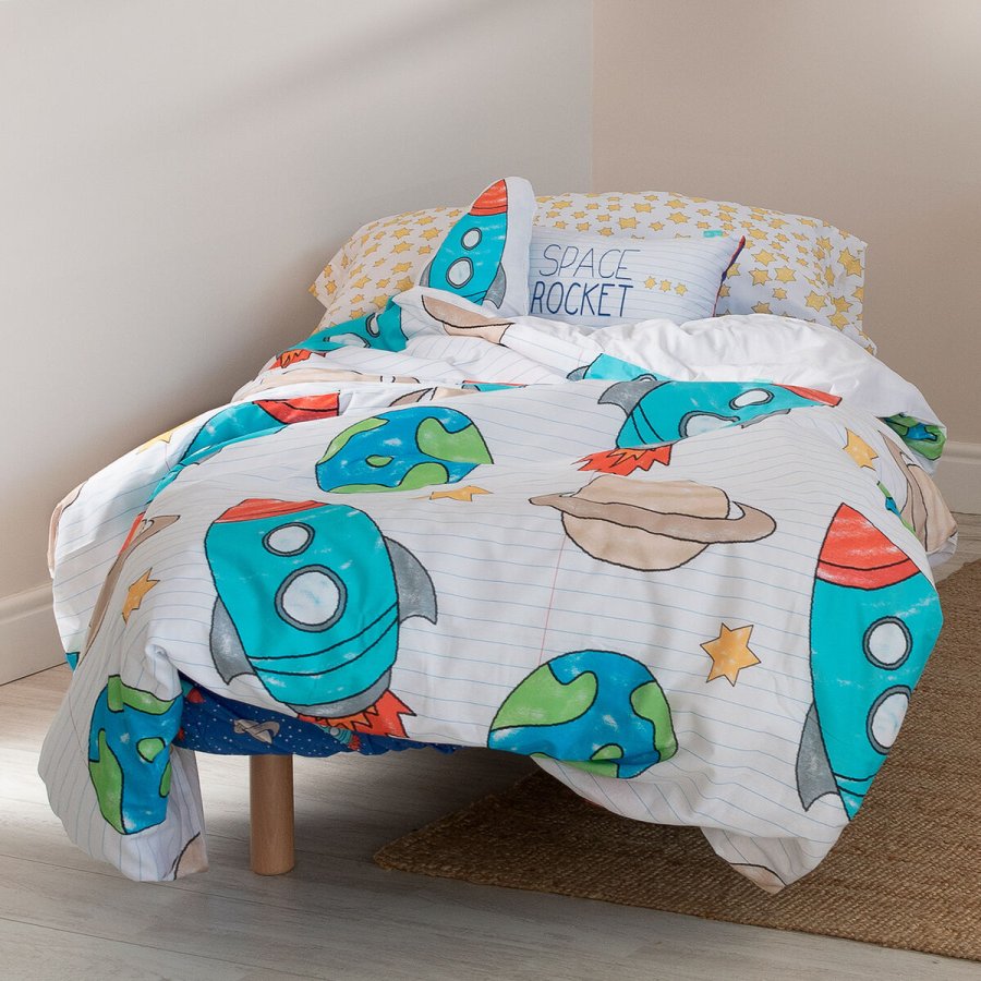 Dynebetrk st HappyFriday Mr Fox Space rocket Multifarvet Seng 105 2 Dele #11