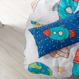 Dynebetrk st HappyFriday Mr Fox Space rocket Multifarvet Seng 105 2 Dele #16
