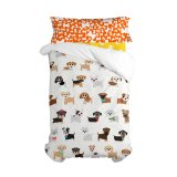Dynebetrk st HappyFriday Mr Fox Dogs Multifarvet Seng 105 2 Dele #1