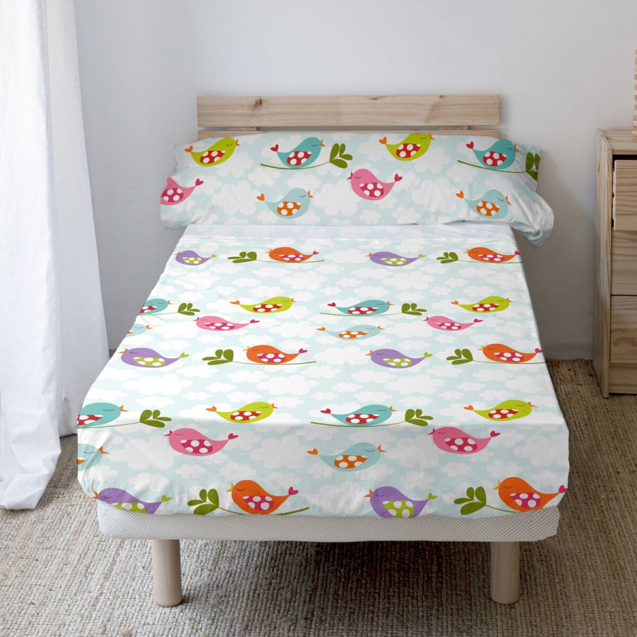 Sengetj st HappyFriday Mr Fox Little Birds Multifarvet Seng 105 2 Dele #2
