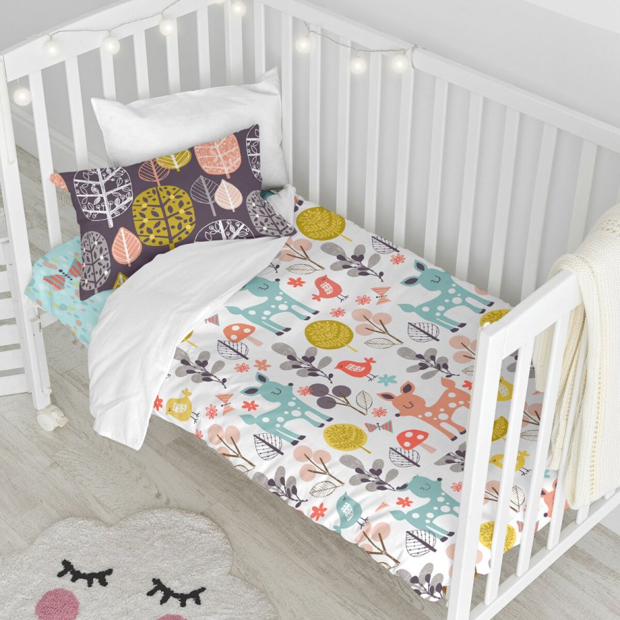 Dynebetrk st HappyFriday Moshi Moshi Woodland Multifarvet Vugge til baby 2 Dele #11