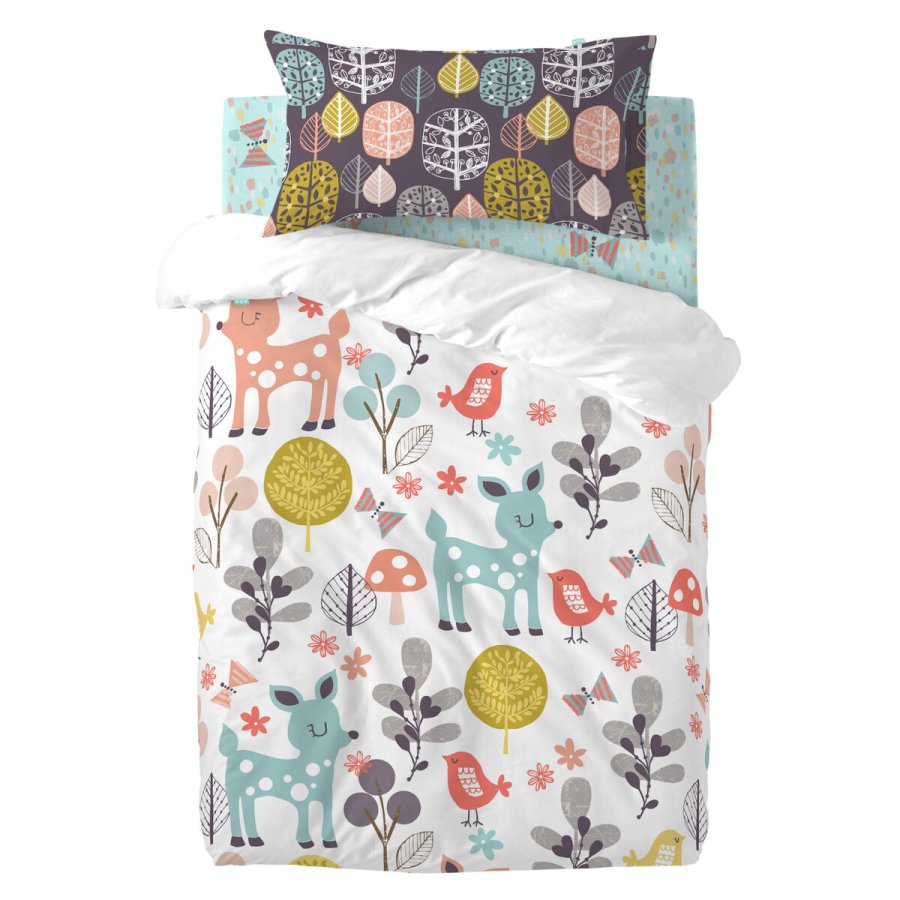 Dynebetrk st HappyFriday Moshi Moshi Woodland Multifarvet Vugge til baby 2 Dele #1