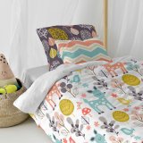 Dynebetrk st HappyFriday Moshi Moshi Woodland Multifarvet Seng 80 2 Dele #21