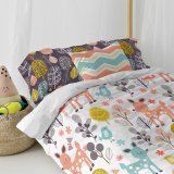 Dynebetrk st HappyFriday Moshi Moshi Woodland Multifarvet Seng 80/90 2 Dele #21