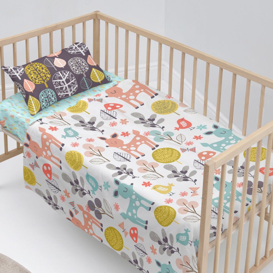 Sengetj st HappyFriday Moshi Moshi Woodland Multifarvet Vugge til baby 2 Dele #3