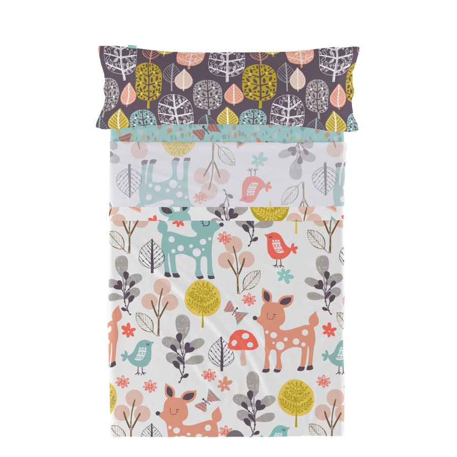 Sengetj st HappyFriday Moshi Moshi Woodland Multifarvet Seng 80/90 2 Dele #1