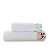 Hndkldest HappyFriday Moshi Moshi Panda Garden Pink 2 Dele #11