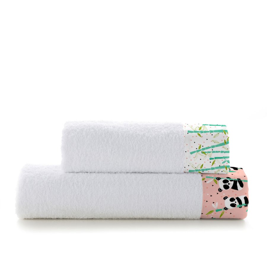 Hndkldest HappyFriday Moshi Moshi Panda Garden Pink 2 Dele #11