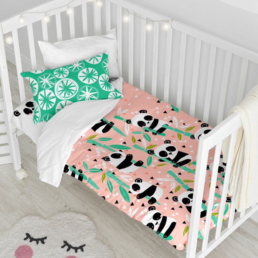 Dynebetrk st HappyFriday Moshi Moshi Panda Garden Pink Vugge til baby 2 Dele #11