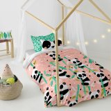 Dynebetrk st HappyFriday Moshi Moshi Panda Garden Pink Seng 80 2 Dele #16