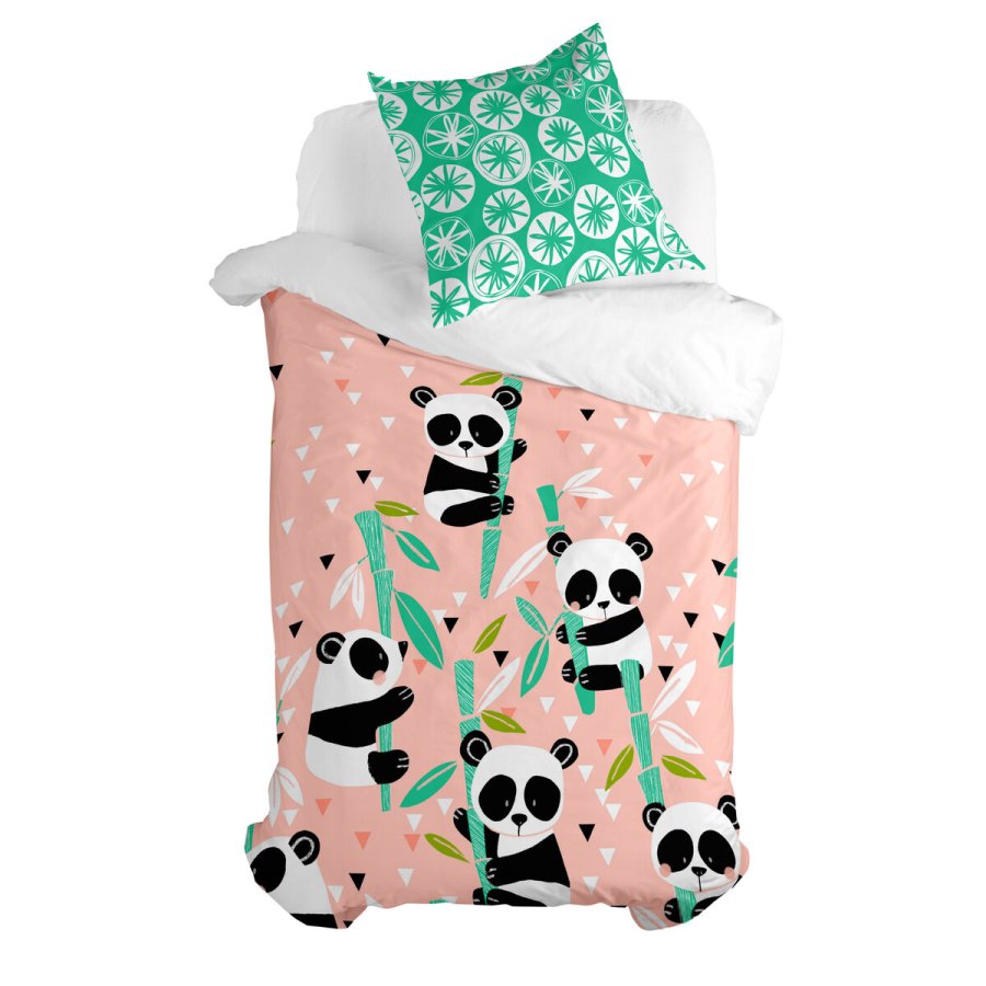 Dynebetrk st HappyFriday Moshi Moshi Panda Garden Pink Seng 80 2 Dele #1