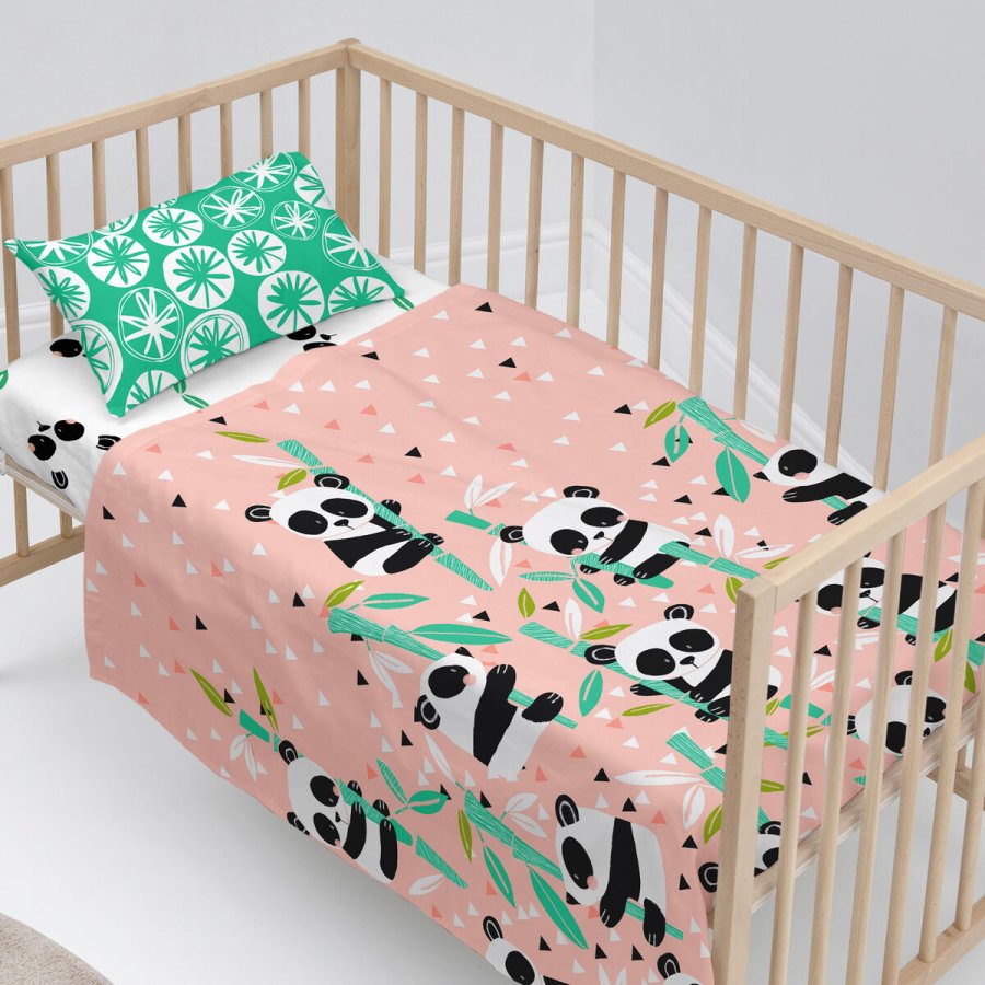 Sengetj st HappyFriday Moshi Moshi Panda garden Pink Vugge til baby 2 Dele #3
