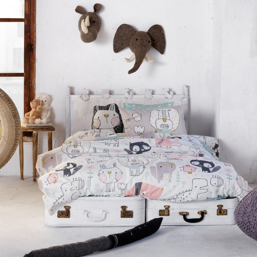 Dynebetrk st HappyFriday Moshi Moshi Best Buddies Multifarvet Seng 80 2 Dele #6