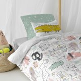 Dynebetrk st HappyFriday Moshi Moshi Best Buddies Multifarvet Seng 80 2 Dele #16
