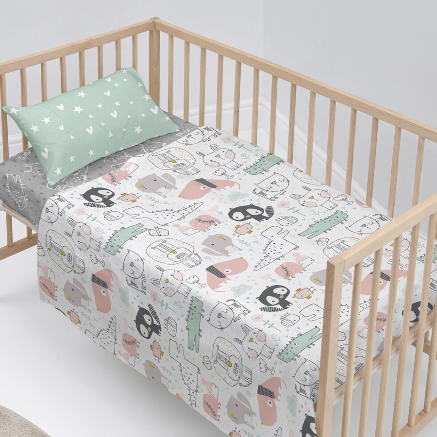 Sengetj st HappyFriday Moshi Moshi Best buddies  Multifarvet Vugge til baby 2 Dele #2
