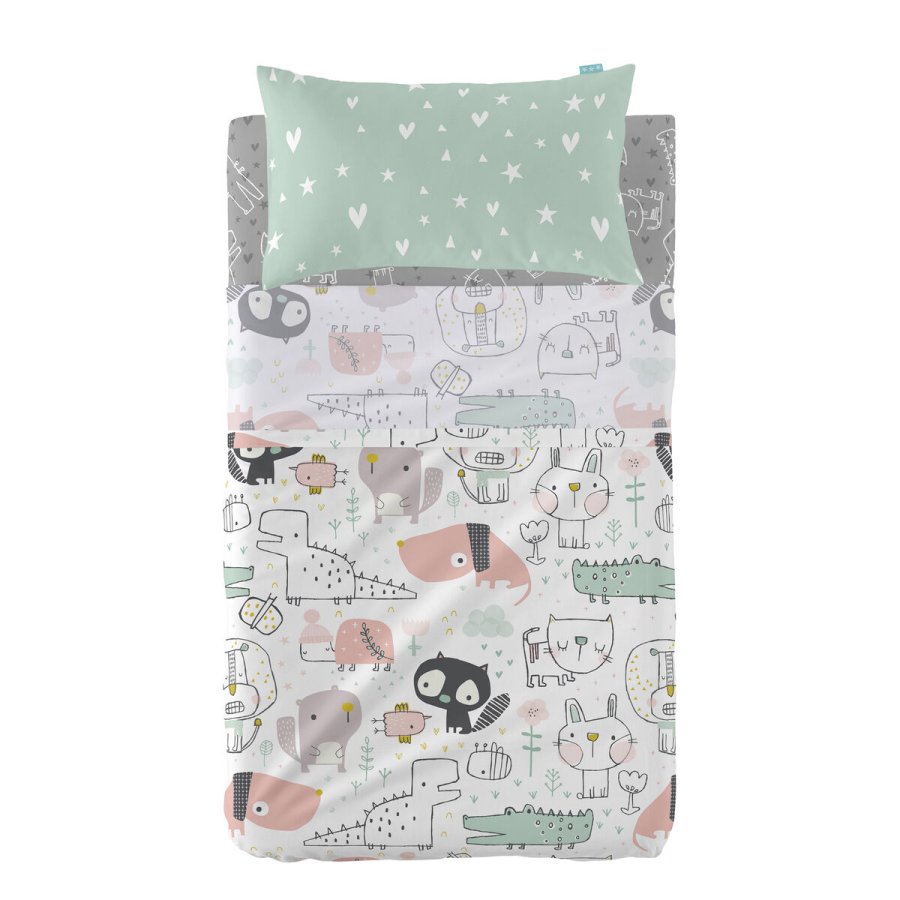 Sengetj st HappyFriday Moshi Moshi Best buddies  Multifarvet Vugge til baby 2 Dele #1